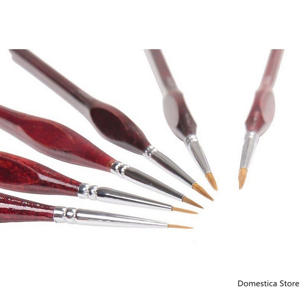 6PCS Pro Artist Miniature Paint Brush Set 000, 00, 0, 1, 2, 3 Art Model Maker Painting Brushes Art Supplies