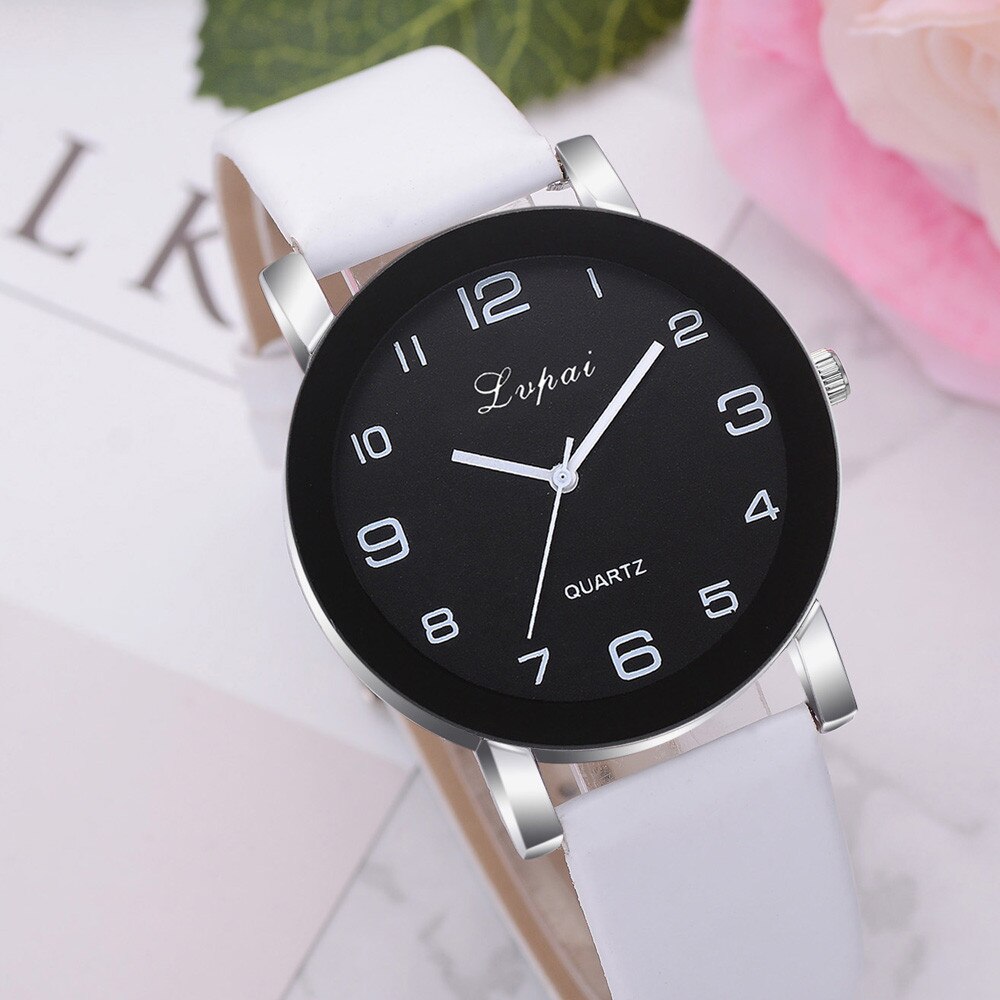 Horloges Vrouwen Romeinse Cijfers Disc Quartz Horloge Lederen Band Horloge Dames Klokken Relogios Feminino Fi