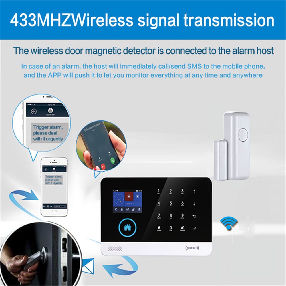 PGST sensore porta finestra per sistema di allarme 433MHz PG103 allarmi di notifica App allarme domestico Wireless