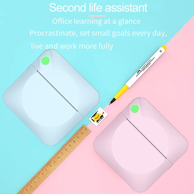 Mini Printer Self-adhesive Label Printer Pocket Thermal Printer WInkless Wireless BT Connect Portable printer 200dpi