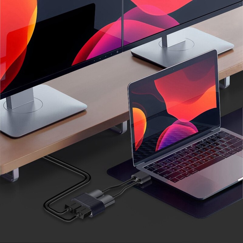 in Lega di alluminio USB-C Esterno Multi-Immagine Dello Schermo Carta di USB 3.1 attracco stazione doppio 2 HDMI VGA centro Multi-schermo diviso-schermo Disp
