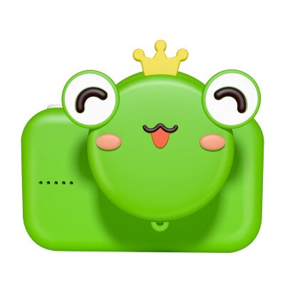 Mini cute cartoon children camera 20MP 2.0inch IPS Color screen Front rear dual camera great for children birthday: Frog without card