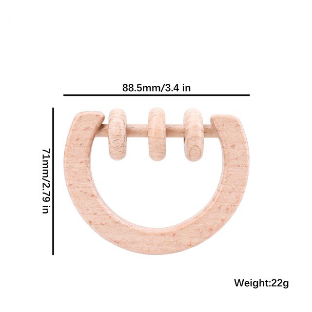 1Pc Baby Speelgoed Houten Rammelaar Dier Vogels Maan Ring Bpa Gratis Montessori Educatief Speelgoed Peuter Rammelaar Newnorn Voor kinderen Speelgoed: Half Round