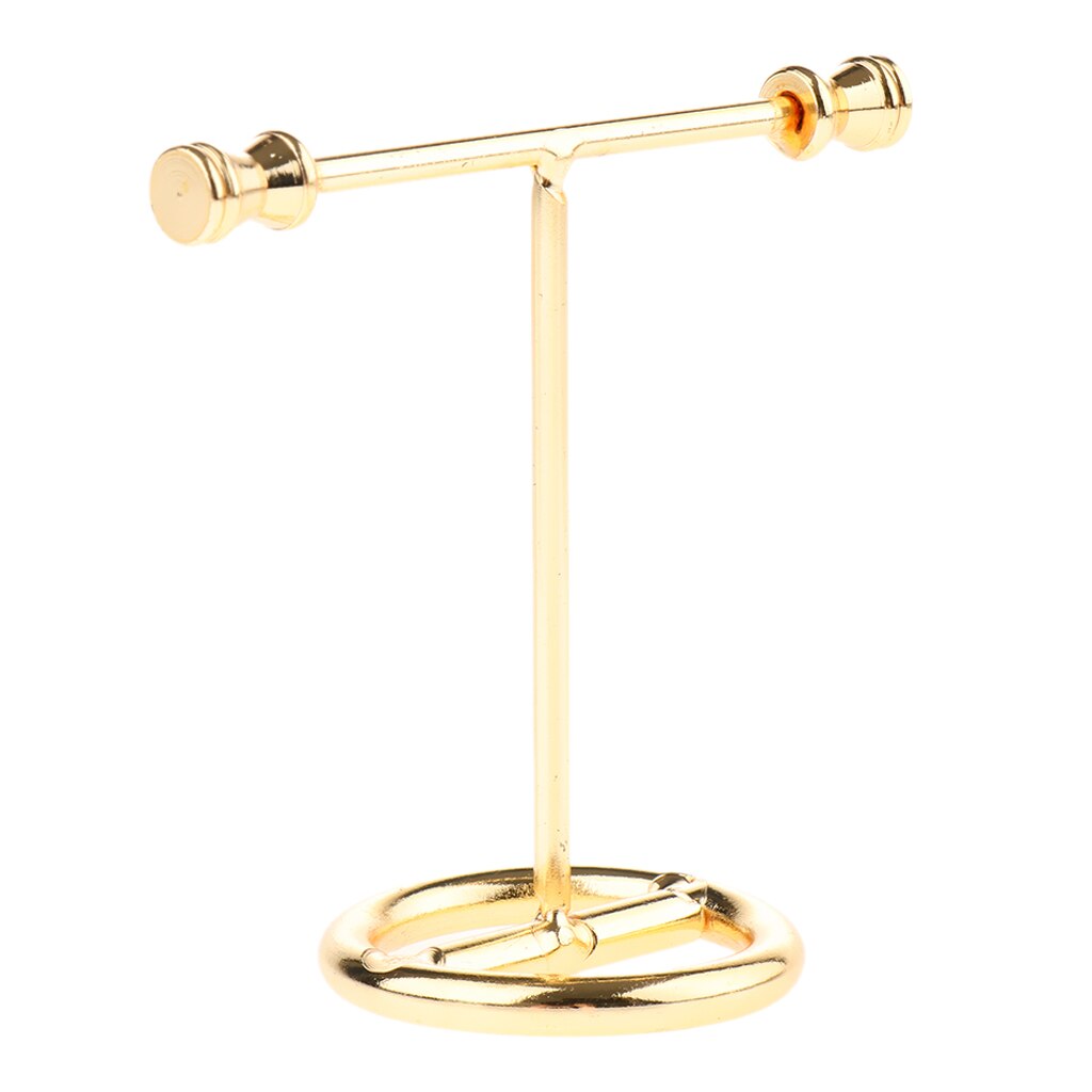 Metal Earring Display Stand Women Desk Jewelry Organizer Gold Color T-bar Ring Necklace Showing Shelf Jewelry Rack: A 7.5cm 1pc