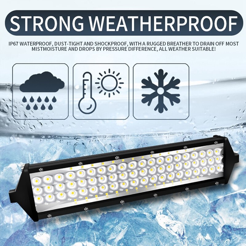 12 Inch LED Light Bar Five Row Spot Flood Combo Beam Work Lights Off Road Driving LED Fog Lights for ATV/UTV/Truck/Boat
