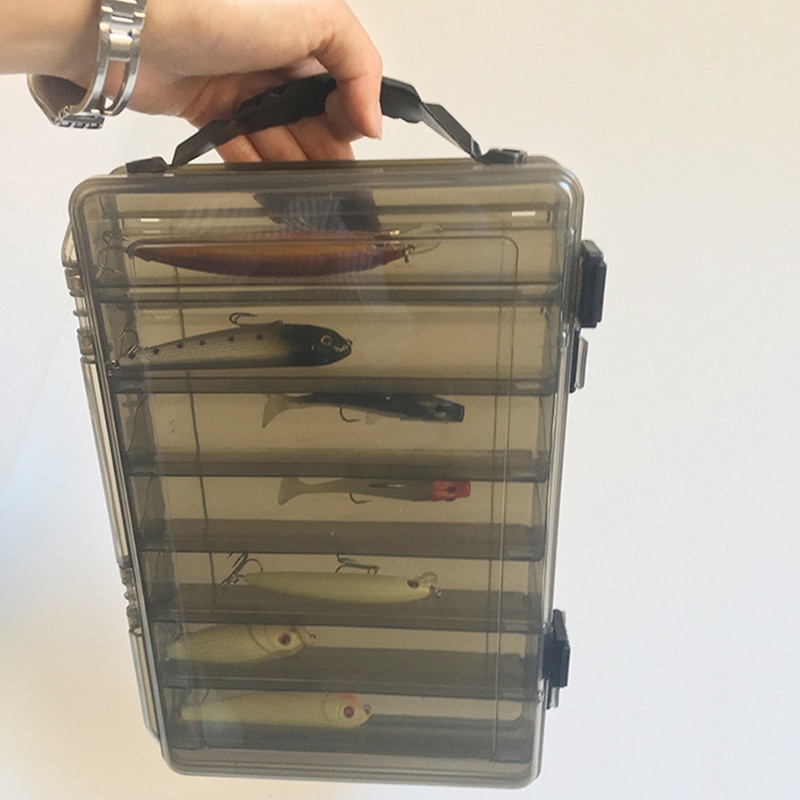 Fiskegrejsboks med stor kapacitet dobbeltdækker sub-bait box bærbar agn fiskegrej opbevaringsboks