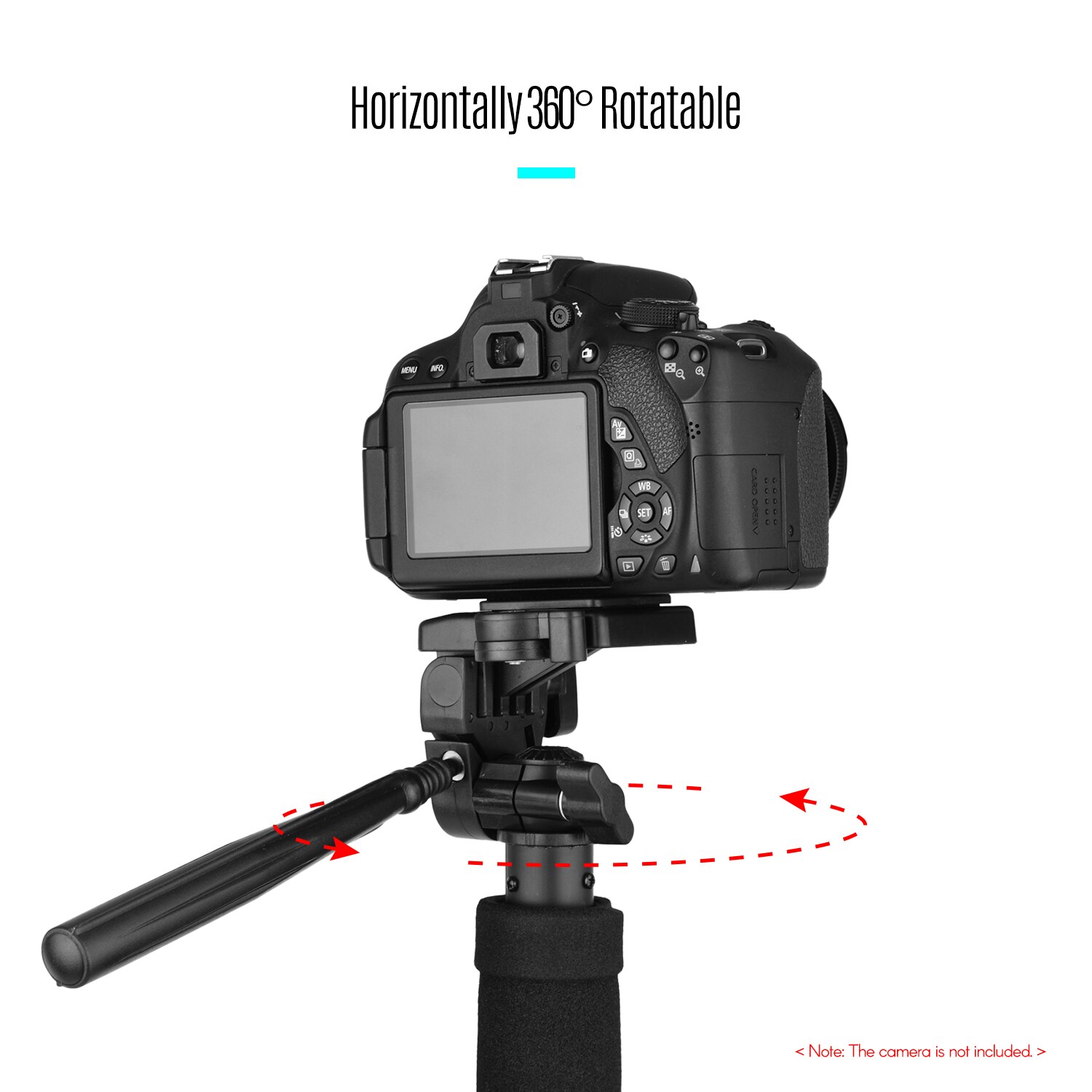 Portable Extendable Camera Monopod Stick Unipod Stand 4-Section 182cm/71in 360° Horizontal 90° Foldable Longitudinal Rotatable