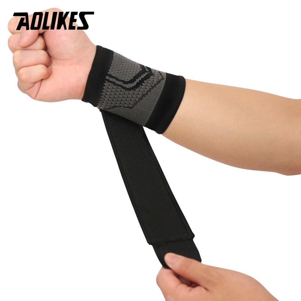 Aolikes 1 stk 3d vævende trykstropper fitness armbånd crossfit gym styrkeløft håndledsstøtte bøjle bandage håndindpakning