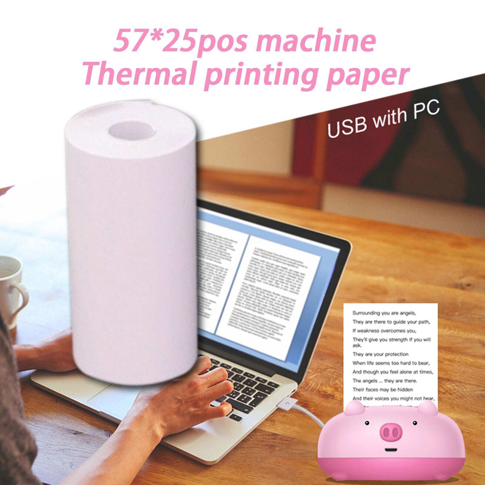 Portable Mini Foto Printer Draadloze Thermische Bluetooth Mobiele Telefoon Controle Kantoorbenodigdheden Printer Papier