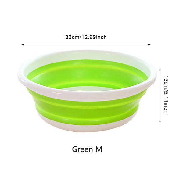 Przenośne umywalki na wolnym powietrzu podróż składana umywalka kempingowa umywalka wiadro misa zlewu domowe składane urządzenia robić oczyszczania akcesoria: zielony M