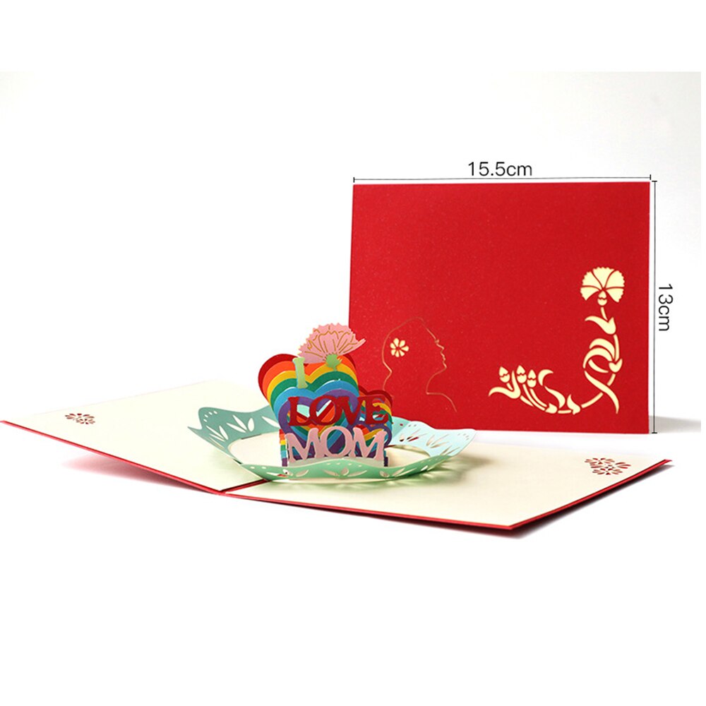 Three-dimensional 3D Mother's Day Greeting Invitation Cards Thanksgiving Flowers Greeting Card Happy Birthday: F