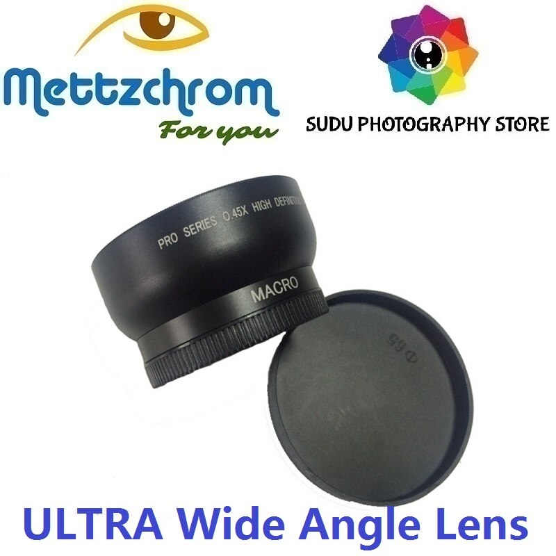 Mettzchrom 58mm 52mm 0.45x vidvinkel makro linse til canon nikon sony pentax slr kamera