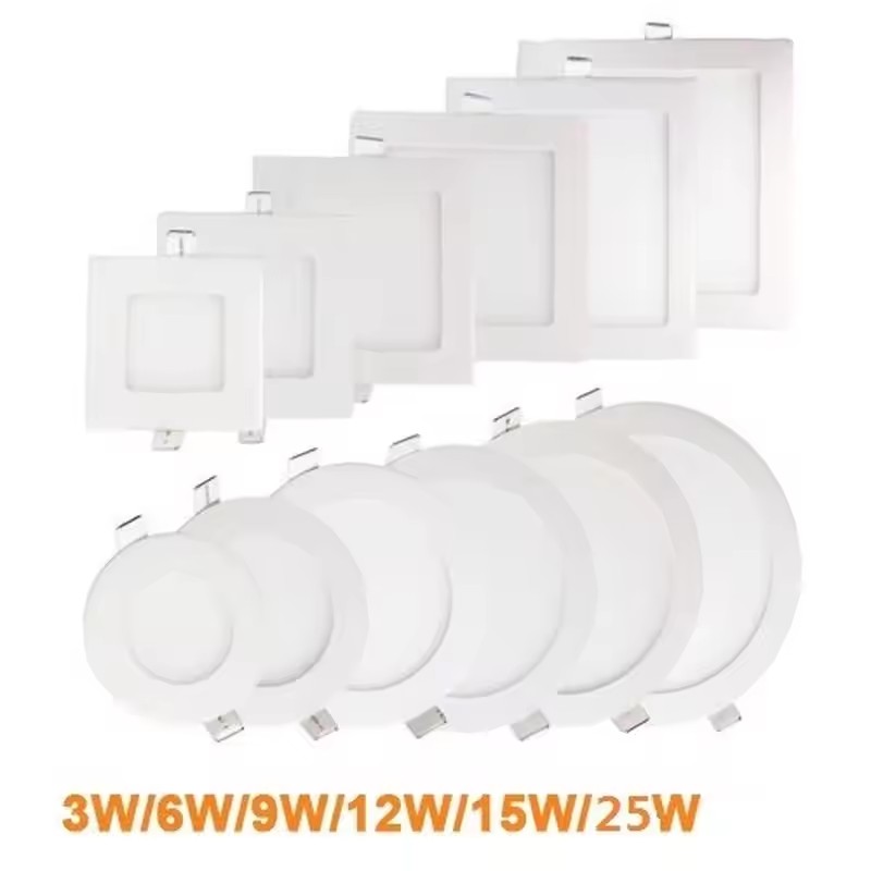 LED Downlight 3W 4W 6W 9W 12W 15W 25W AC110V 220V Ultra thin led ceiling recessed grid downlight slim round/square panel light