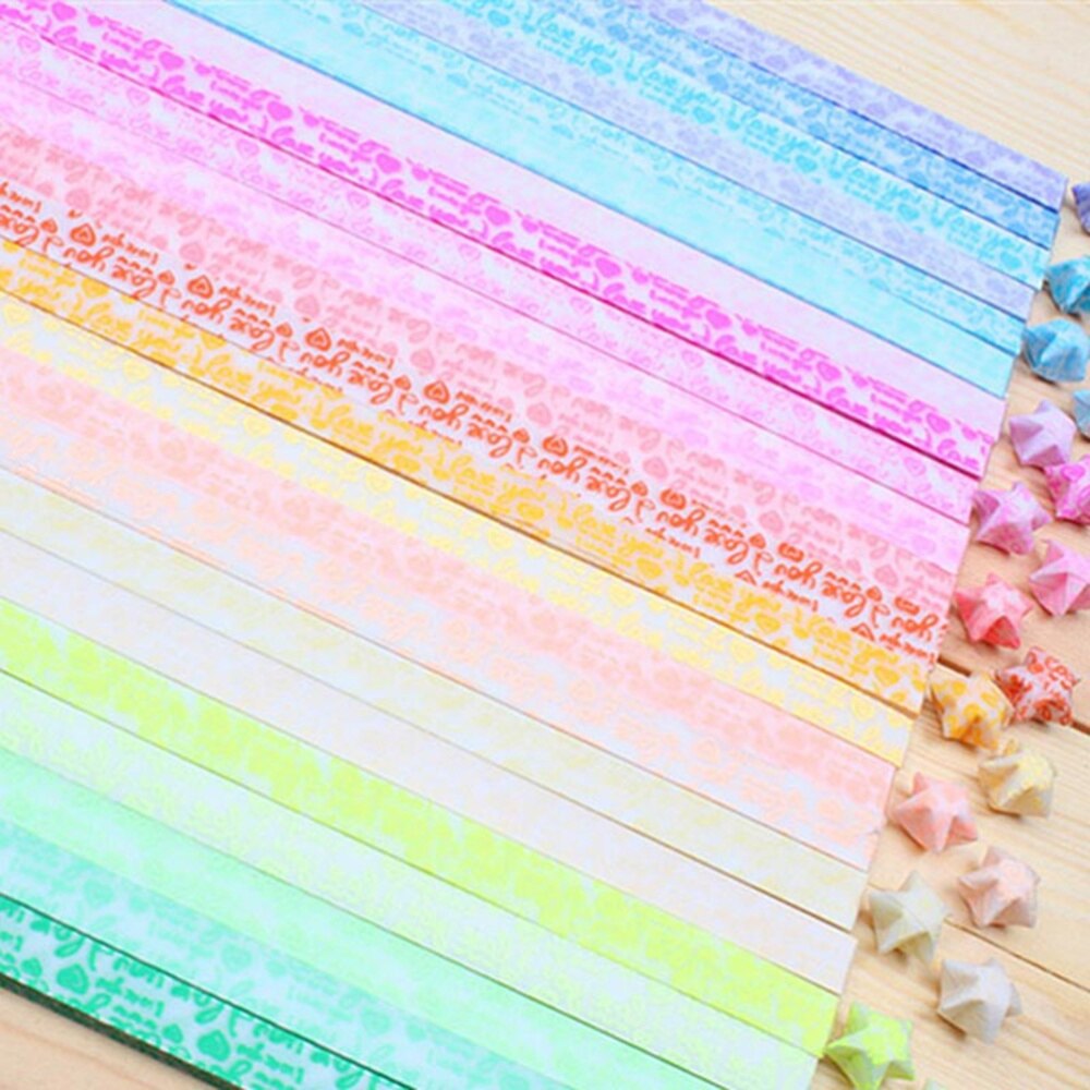 600Pcs Origami Ster Vouwen Papier Glow In The Dark Lumious Vijf Ster Papier Voor Diy Craft (Willekeurige Kleur)