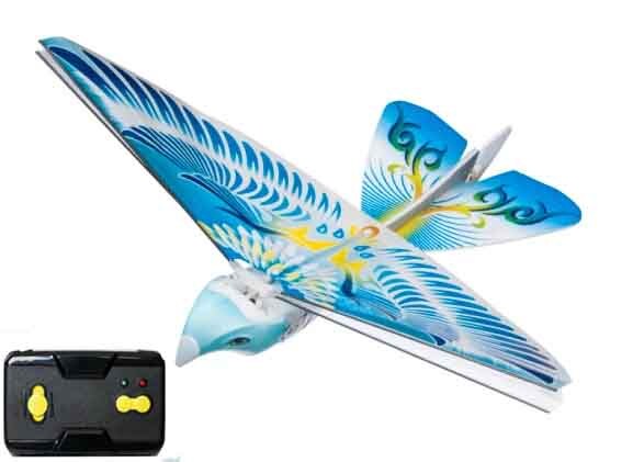 2.4 ghz rc fly rc fugl fjernbetjening legetøj e-bird flyvende fugle elektronisk mini rc drone legetøj til fødselsdag drenge piger: Blå