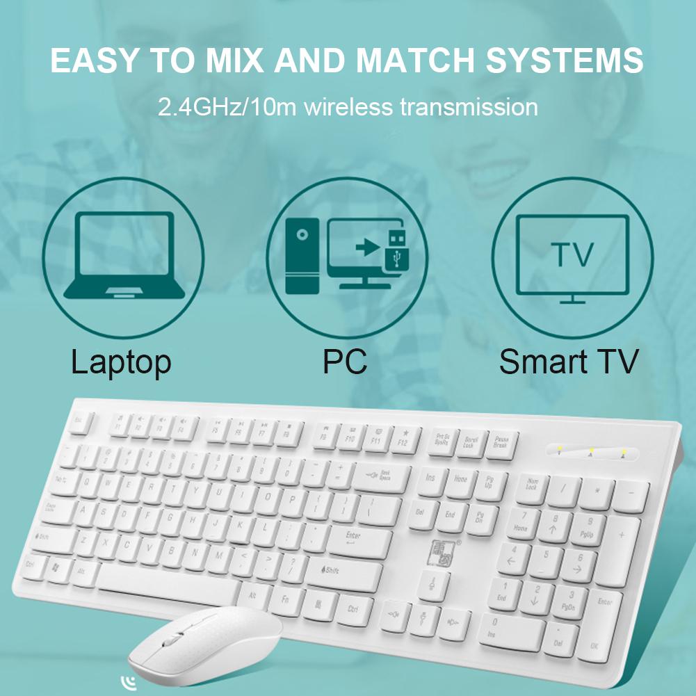 Beesclover toetsenbord en muis draadloos 104 toetsen 2.4g lx710 draadloos toetsenbord + muis voor desktop computer notebook  r57