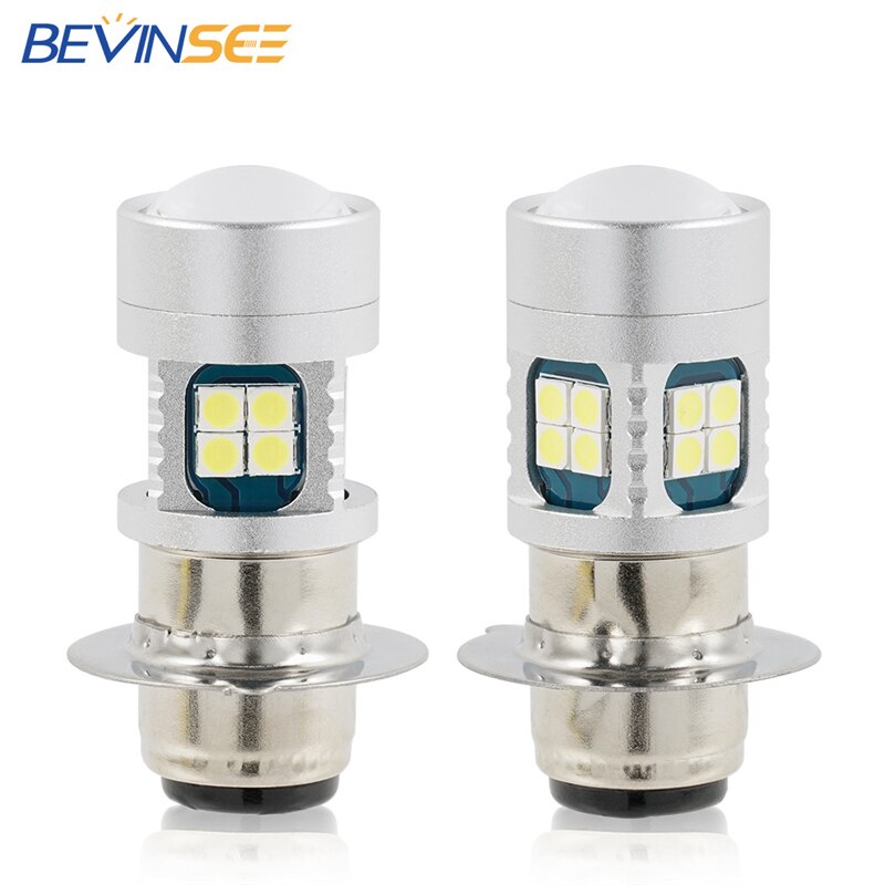 Bevinsee P26S ATV LED Scheinwerfer Lampen 6000K Weiß 6-24V P15D-25 22PCS 3030SMD Motorrad Led Lampe IP68 Wasserdichte Lampen