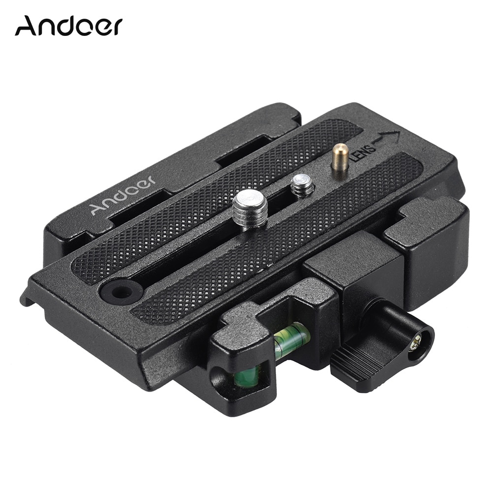 Andoer – trépied de caméra vidéo, adaptateur de pince à dégagement rapide avec plaque à dégagement rapide pour tête Manfrotto 501 500AH 701HDV 503HDV Q5