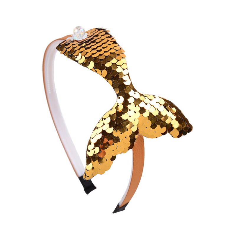 coiffure réversible paillettes bandeaux pour filles arc-en-ciel sirène perles bandes de cheveux corée cheveux accessoires: 3