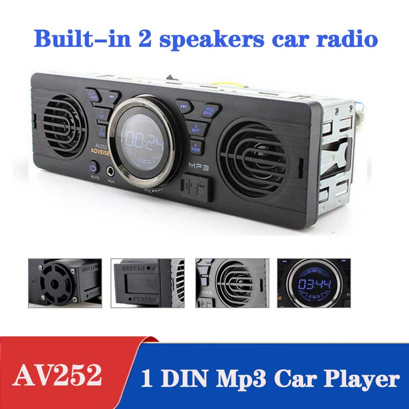 12V Car radio bluetooth Stereo bluetooth FM Radio MP3 Audio Player USB SD MMC Port Car radio bluetooth In-Dash one DIN size: AV252