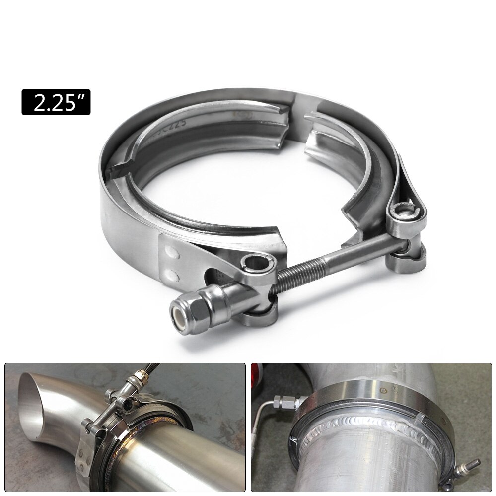 TURBO/INTERCOOLER/tubería bajante/abrazadera de banda en V PQY5282VC de 2,25 "de acero inoxidable 304
