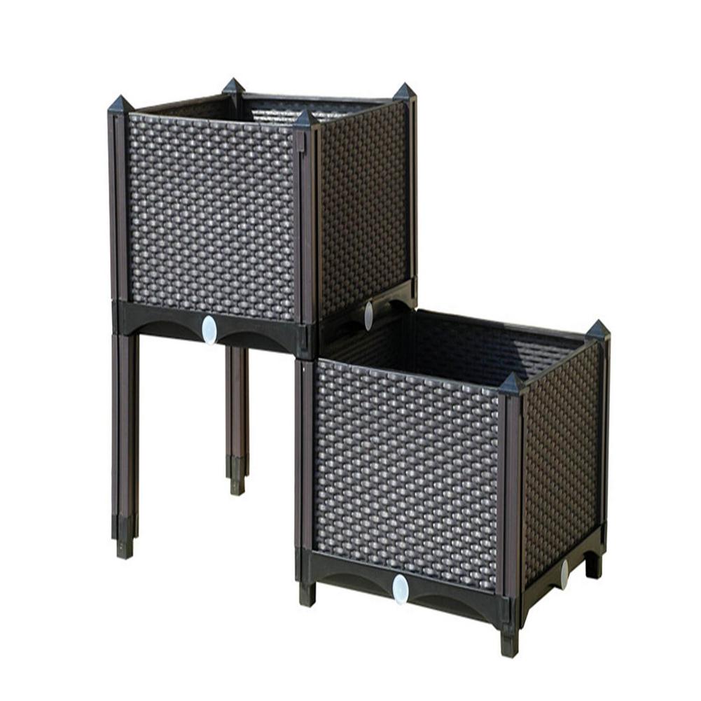 European Family Balcony Vegetable Pot Modern Planting Box Rectangle Family Balcony Plastic Flower Pot Raised Garden Bed