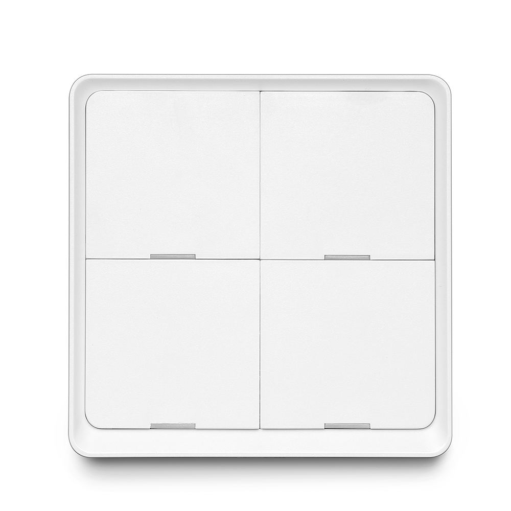 Tuya Smart ZigBee Smart Switch 4 Gang Scenario Scene Switch Support Zigbee2mqtt Home Assistant Smart Home Automation: 4 Gang White
