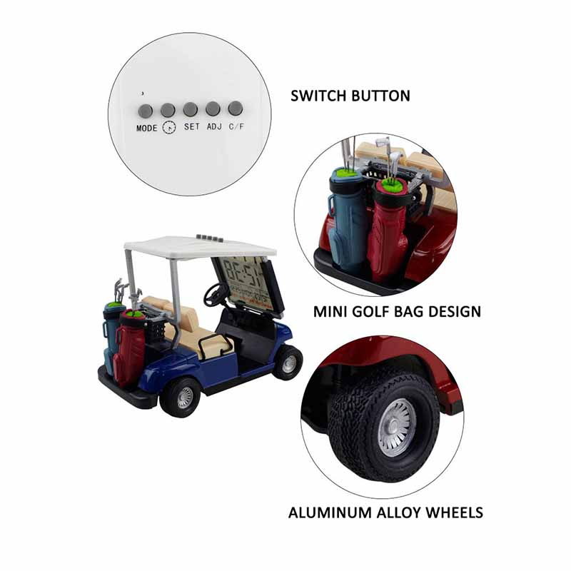 CRESTGOLF Mini Golf Warenkorb Wecker LCD Digital Datum Anzeige Perfekte Schreibtisch Dekoration Golf Zubehör