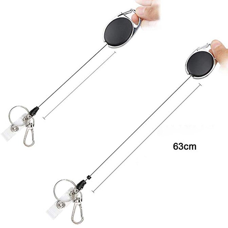 Badge Reel Retractable Key Chain Storage Hook 1 Pieces Key Fob Extendable Badge Reel Keychain Reel