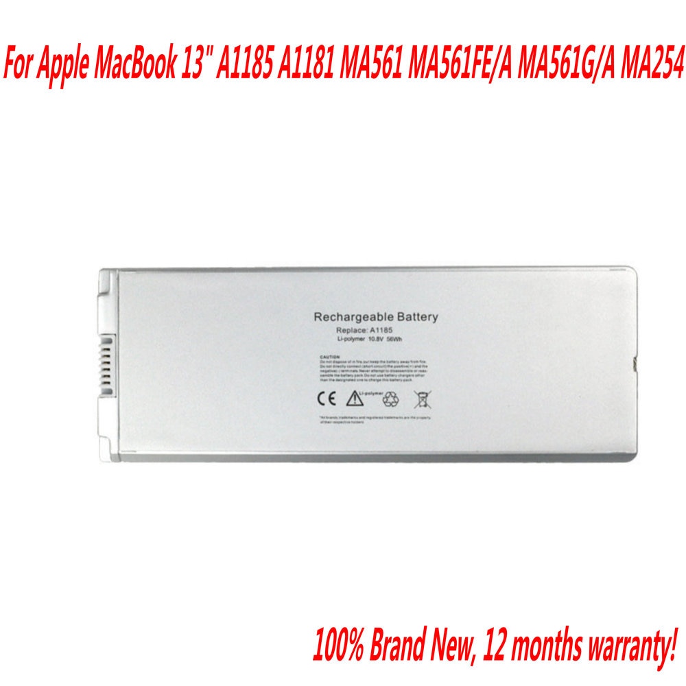 Witte Laptop Batterij Voor Apple Macbook 13 "A1185 A1181 MA561 MA561FE/Een MA561G/Een MA254