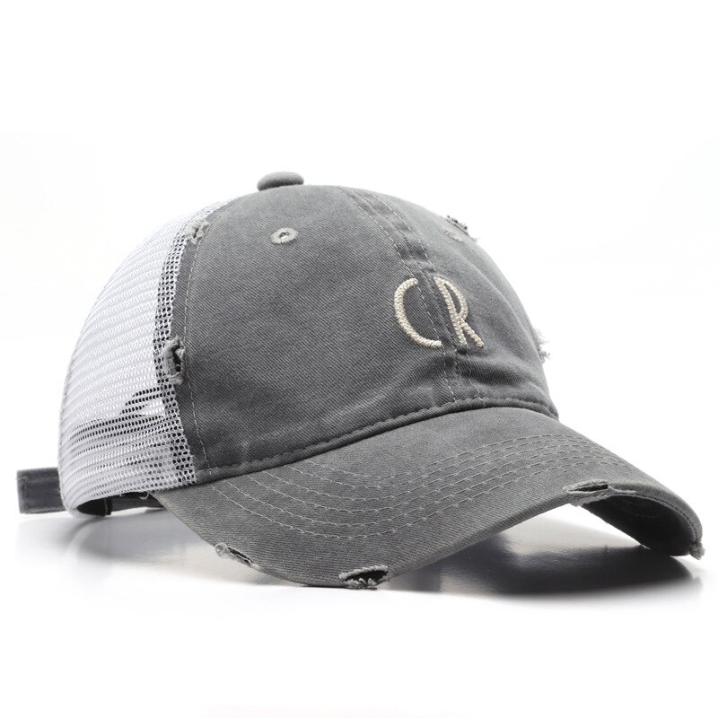 Casquette de Baseball pour hommes et femmes, chapeau d'été unisexe avec lettres, broderie d'ombre, trou rétro, maille respirante, pour l'extérieur, A127: Gray