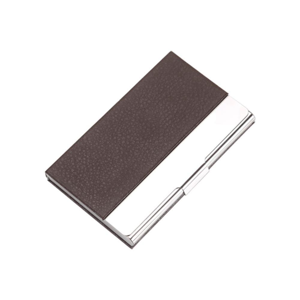 Large Capacity Business Card Case Metal Women Men Business Card Box Aluminum Card Holder Credit Metal Case Hol L2J2: Coffee