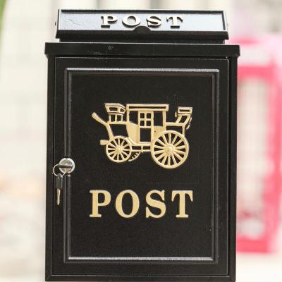 Aluminum Mailbox With Lock Home Vintage Letter Newspaper Post Box Ourdoor Garden Waterproof Pastoral Rural Style Mailbox: MB-19-G