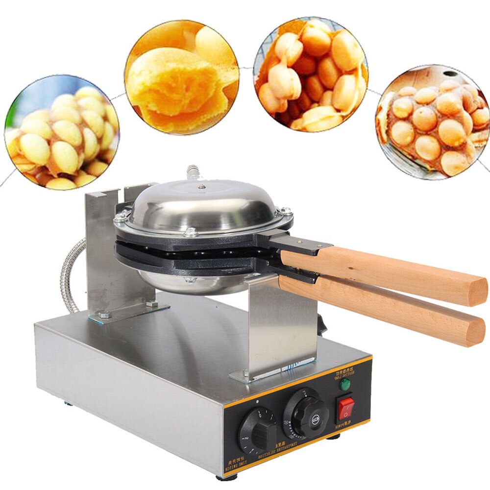 Commercial Electric 110v /220v Non-stick Pan Egg Bubble Waffle Maker Eggettes Puff Cake Iron Maker Machine Bubble Egg Cake Oven