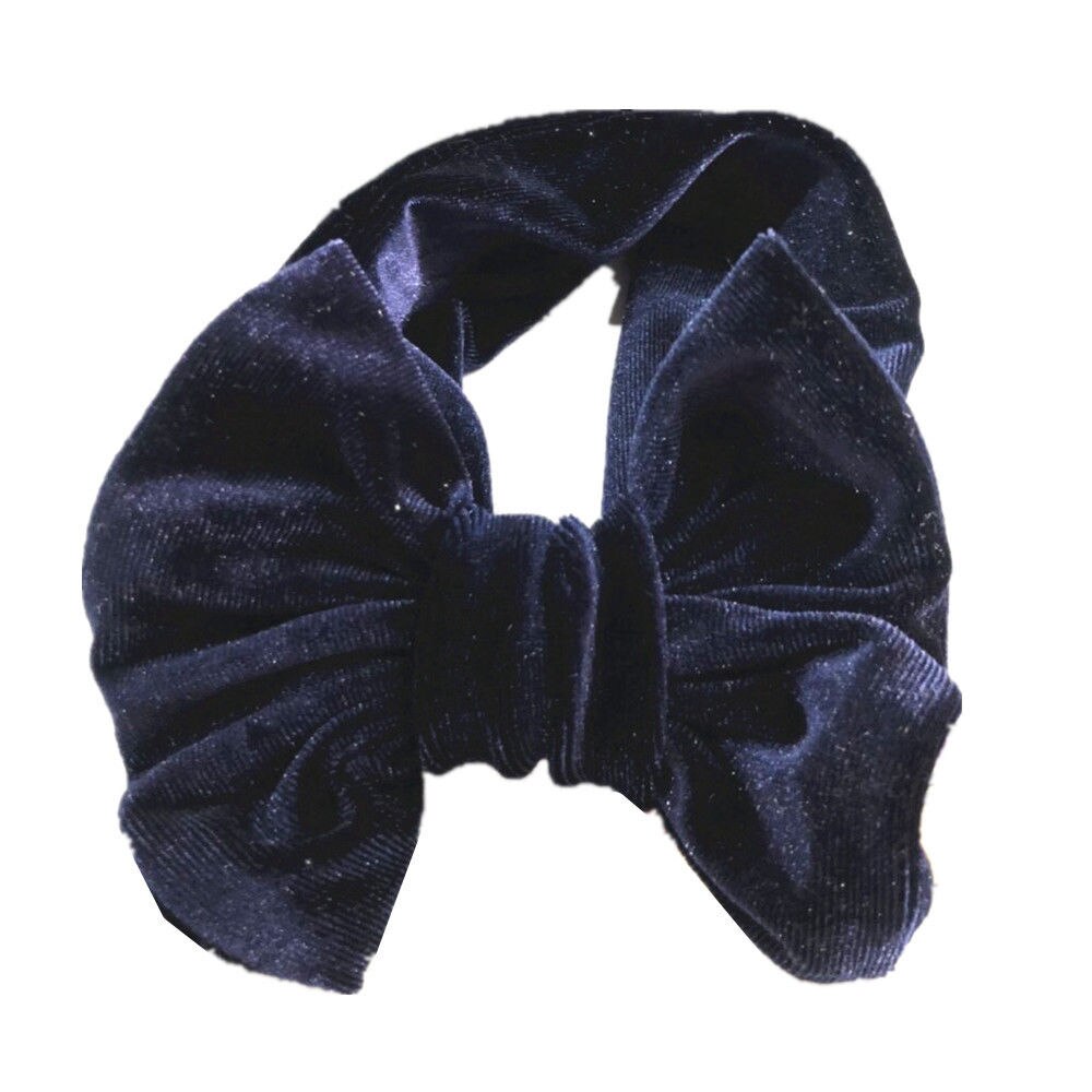 Peuter kinderen babymeisje gouden fluwelen hoofdband effen stof strik tulband knoop hoofdband haarband stretch meisjes hoofdbanden 3-12m