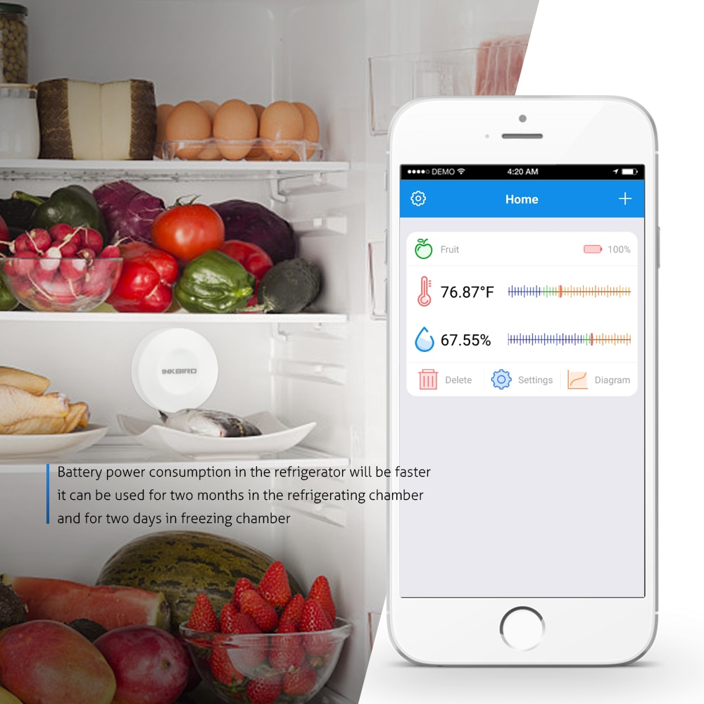 INKBIRD – Mini capteur intelligent de température et d&#39;humidité, IBS-TH1, avec enregistreur de données, thermomètre et hygromètre, pour IOS/Android, application gratuite, animaux domestiques
