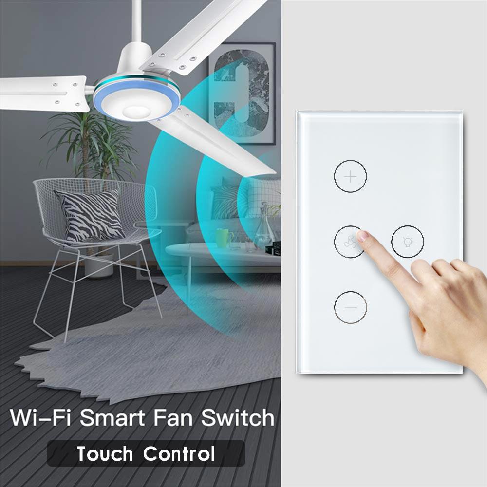 Teekar WiFi commutateur de lumière de ventilateur de plafond intelligent norme américaine vie intelligente APP interrupteur de commande à distance fonctionne avec Alexa Google Home
