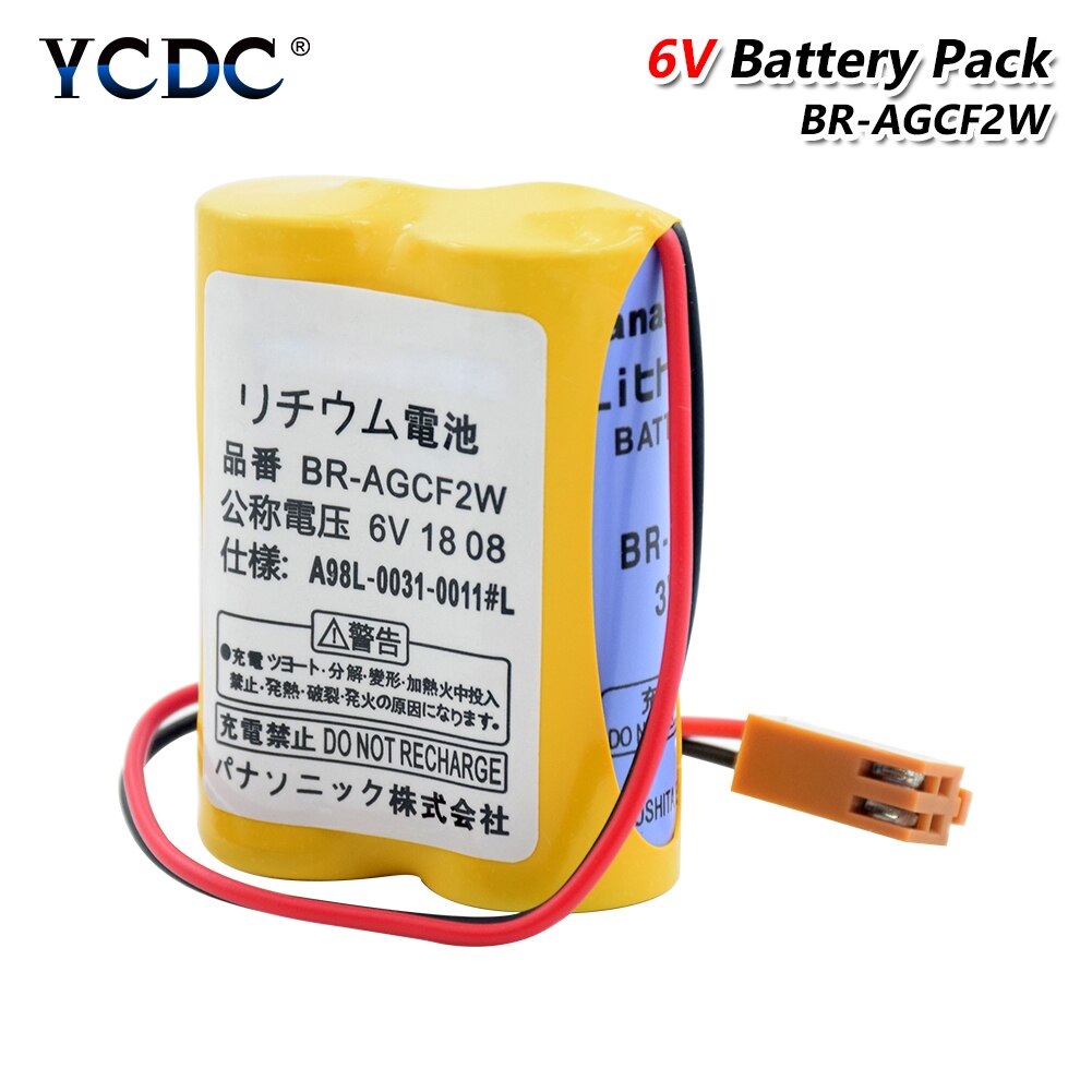 6V Replacement Li-ion Lithium Battery BR-AGCF2W Batetry Pack With Plug For Fanuc CNC System Servo Motor A98L-0031-0011