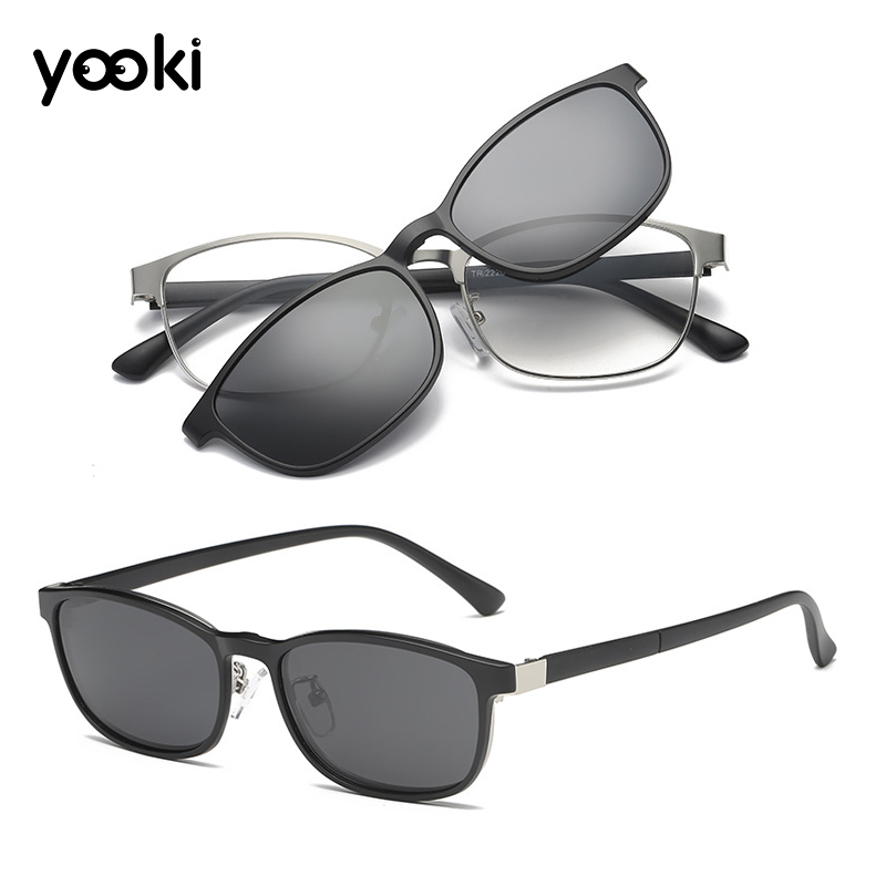 Polarized flip up clip on sunglasses black 100%  uv protection fishing menn kvinner nattbriller