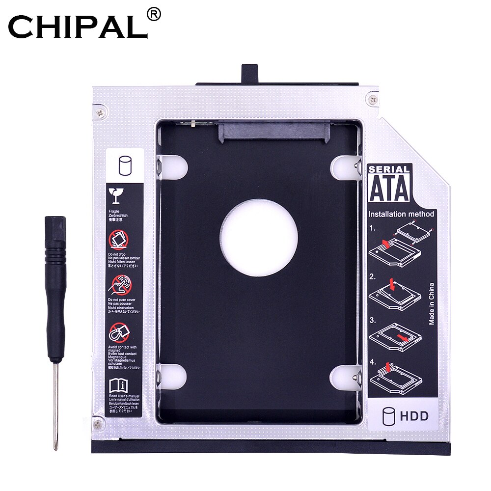 Chipal Aluminium Sata 3.0 2nd Hdd Caddy 12.7Mm Voor 2.5 ''Ssd Case Hdd Behuizing Voor Lenovo Thinkpad T420 t430 T510 T520 T530 Oneven