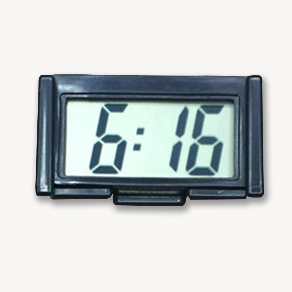Interior Car Auto Dashboard Desk Digital Clock LCD Screen Self-Adhesive Bracket Plastic Car Clock