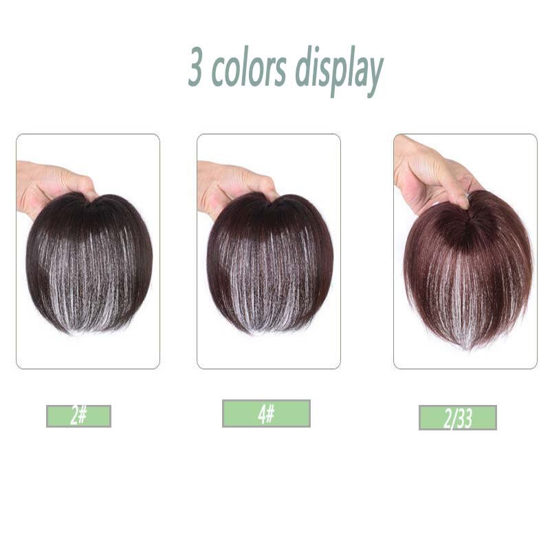 Extensión de cabello sintético para mujer, tupé de pelo corto con 2Clip en una pieza, con flequillo gratis, resistente al calor