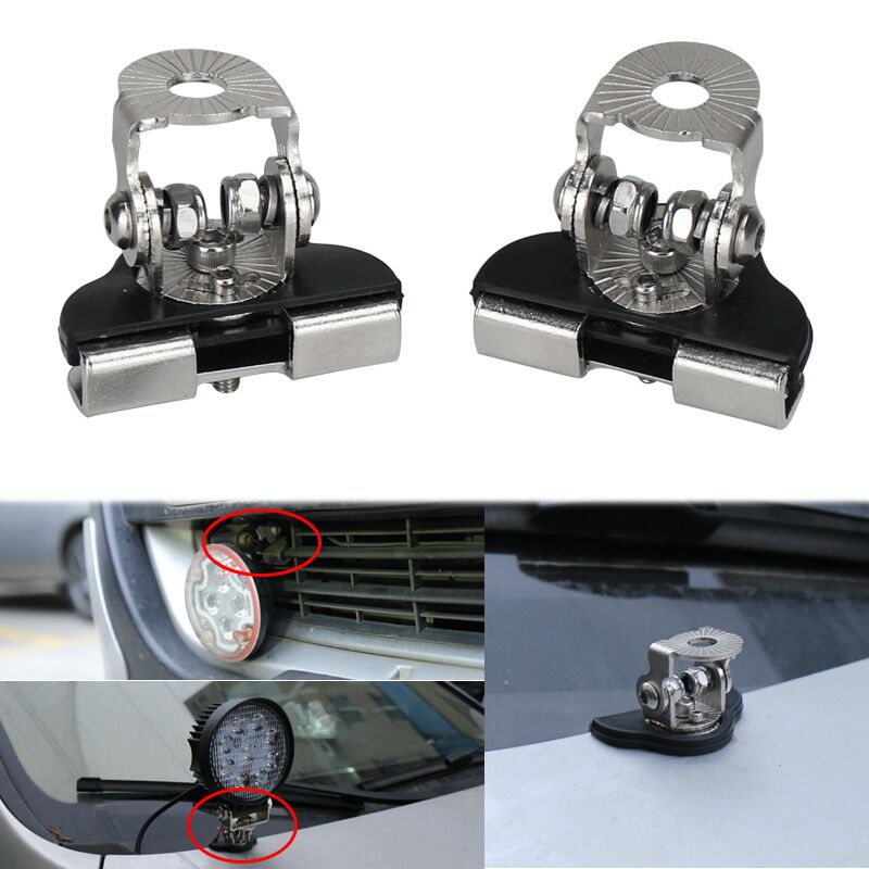 Soporte para faros de coche, abrazadera para luces LED de inundación, soporte de barra para foco, accesorios para automóviles todoterreno 4x4 para barco marino Universal: Verde militar