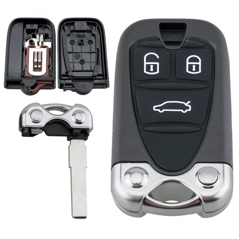 3 Knop Duurzaam Afstandsbediening Sleutel Vervanging Ongesneden Blade Autosleutel Shell Fob Fit Voor Alfa Romeo 159 Brera156 Spider