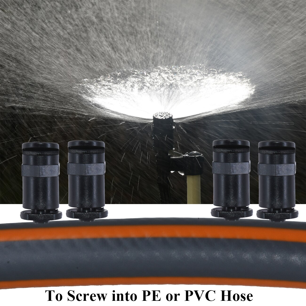 20 stuks 180 graden vernevelingsbrekingssproeikop voor tuinbewatering en irrigatie met weerhaakdraad voor pe-slang, kassproeier, gazon