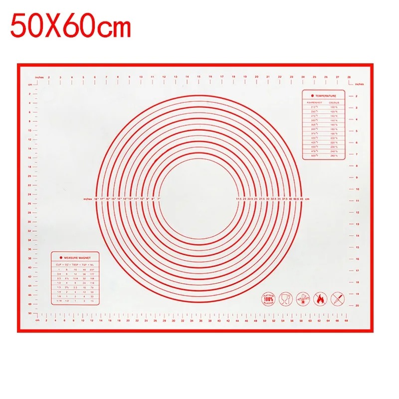 1PCS Kneading Dough Mat Silicone Baking Mat Pizza Cake Dough Maker Kitchen Cooking Grill Gadgets Bakeware: SKY BLUE