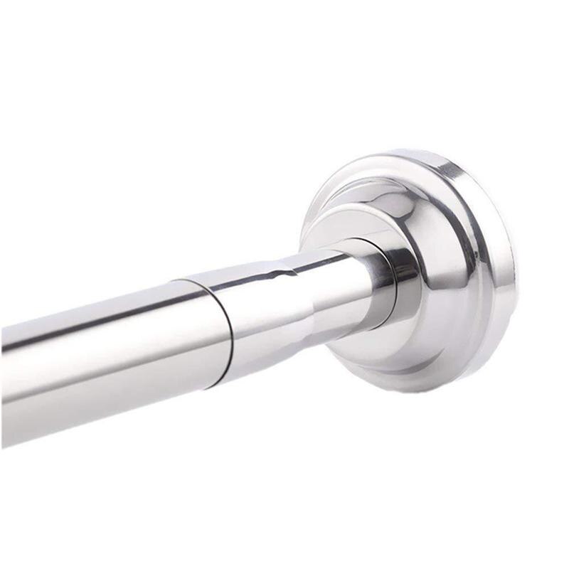 Punch Free Extendable Clothes Drying Pole Stainless Steel Shower Curtain Rod Retractable Spring Tension Rod for Bathroom