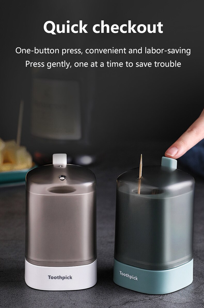 Automatic Toothpick Holder Container Wheat Straw Household Table Toothpick Storage Box Toothpick Dispenser