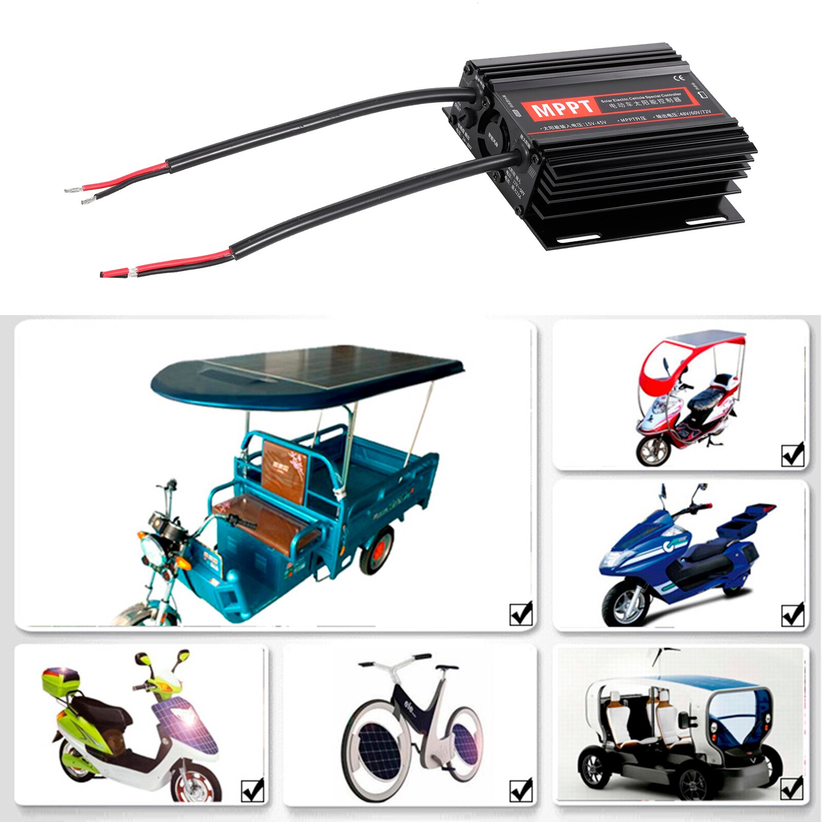 MPPT Solar Charge Controller with LCD Display 24-88V Auto Battery System Solar Panel Input 12-50V Solar Regulator Negative