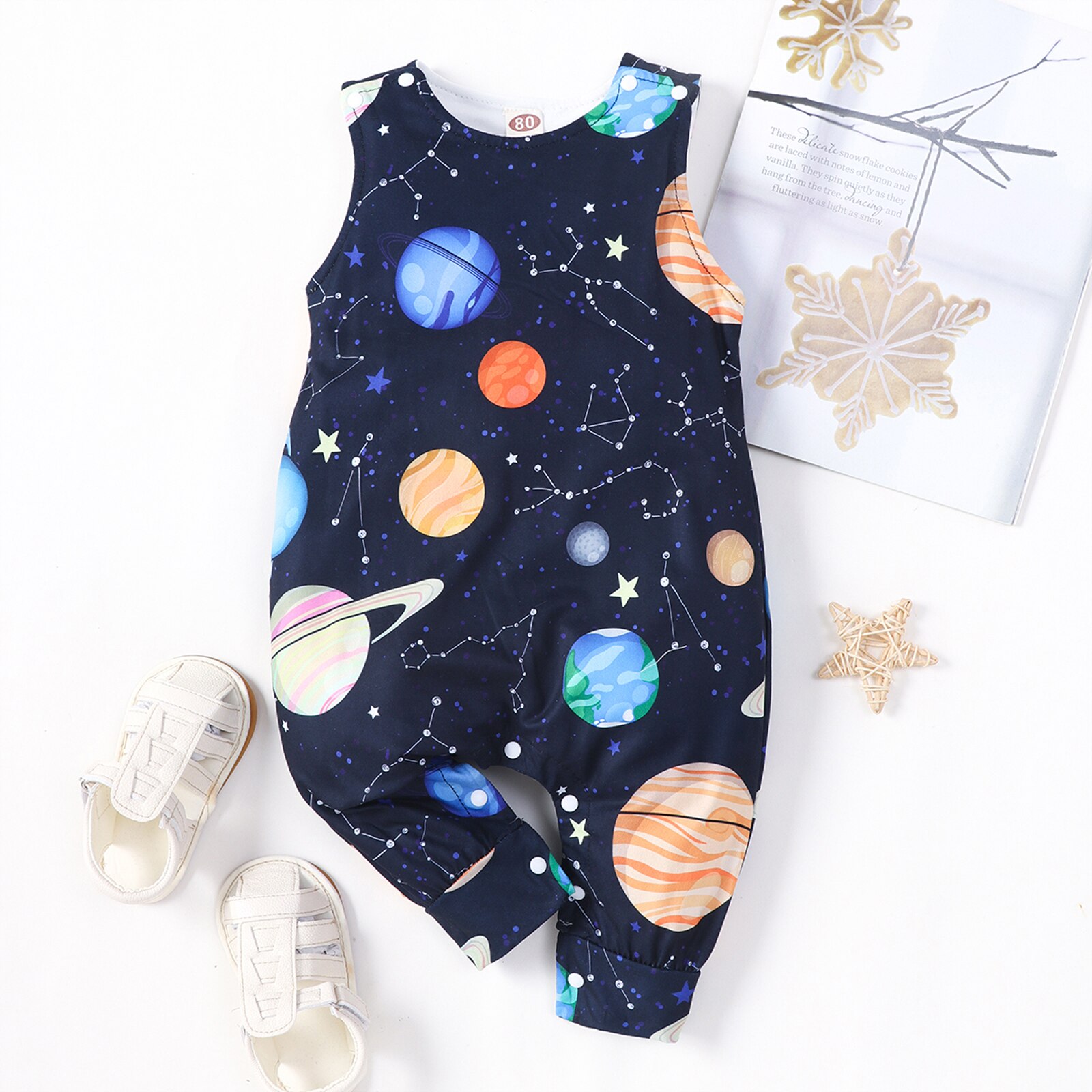 Citgeett Sommer Kleinkind Baby Jungen Mädchen Ärmellose Gesamt Karikatur drucken Strampler lässig Kleidung